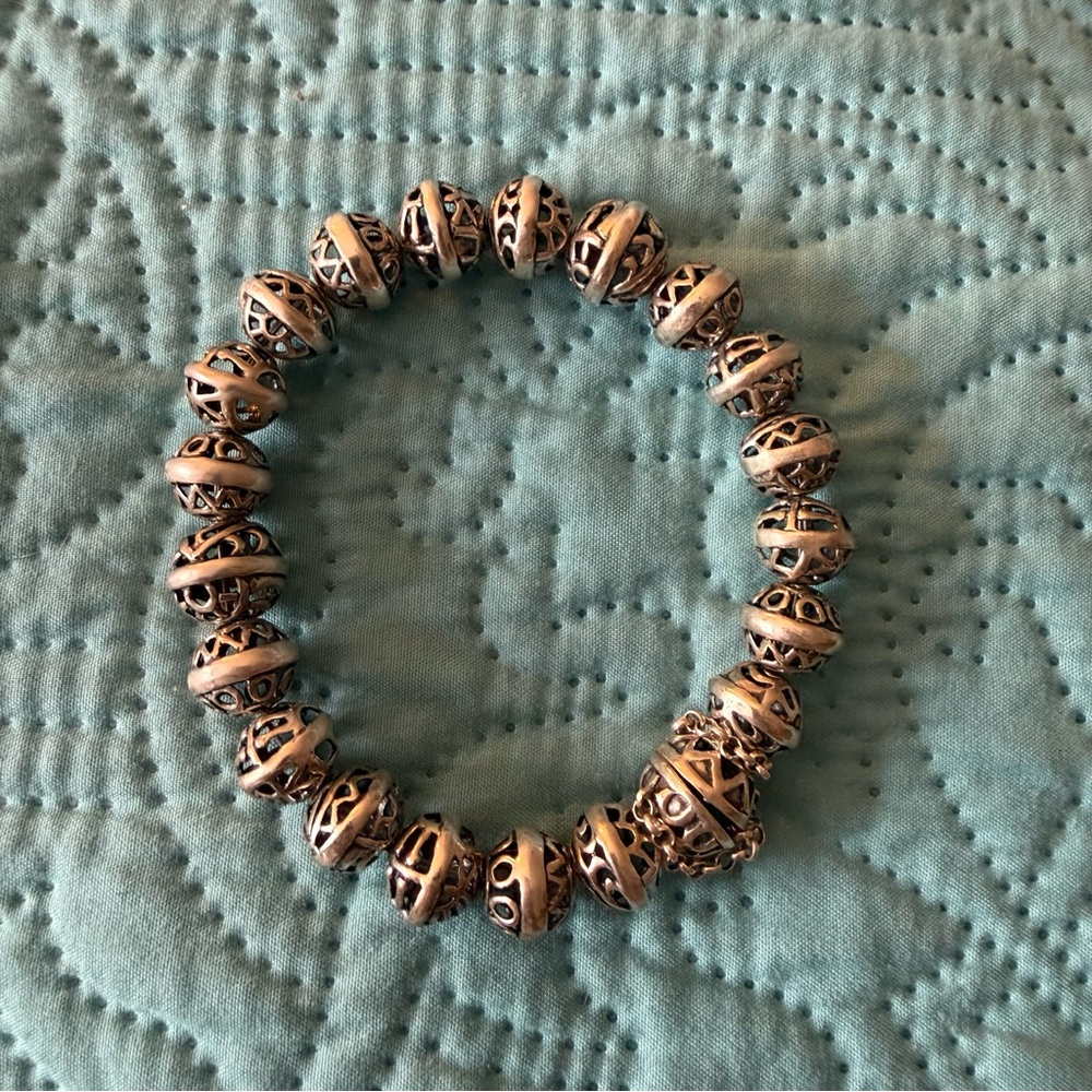 Silpada Intricate Silver Beaded Bracelet